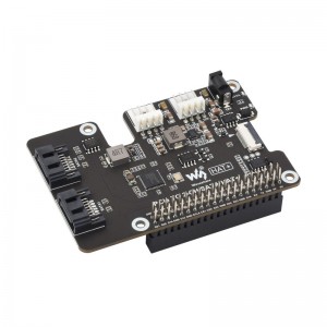 PCIe To 2-Ch SATA Adapter For Raspberry Pi 5, Supports SATA Hard Drive Protocol, Onboard Dual LED Indicators And EEPROM, HAT + Standard, Driver-free, Plug And Play