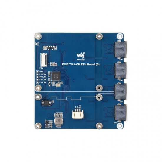 PCIE TO 4-CH 2.5G ETH Board (B) For Raspberry Pi 5, Supports Raspberry Pi OS, Driver-Free, Plug And Play PCIE TO 4-CH 2.5G ETH Board (B) For Raspberry Pi 5, Supports Raspberry Pi OS, Driver-Free, Plug And Play