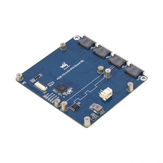 PCIE TO 4-CH 2.5G ETH Board (B) For Raspberry Pi 5, Supports Raspberry Pi OS, Driver-Free, Plug And Play PCIE TO 4-CH 2.5G ETH Board (B) For Raspberry Pi 5, Supports Raspberry Pi OS, Driver-Free, Plug And Play