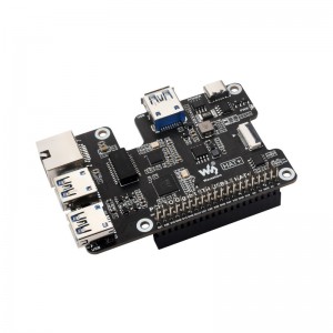 PCIe To Gigabit Ethernet & USB 3.2 Gen1 HAT For Raspberry Pi 5, 3x USB 3.2 Gen1, 1x Gigabit Ethernet, Plug And Play, Raspberry Pi 5 PCIe HAT PCIe To Gigabit Ethernet & USB 3.2 Gen1 HAT For Raspberry Pi 5, 3x USB 3.2 Gen1, 1x Gigabit Ethernet, Plug And Play, Raspberry Pi 5 PCIe HAT