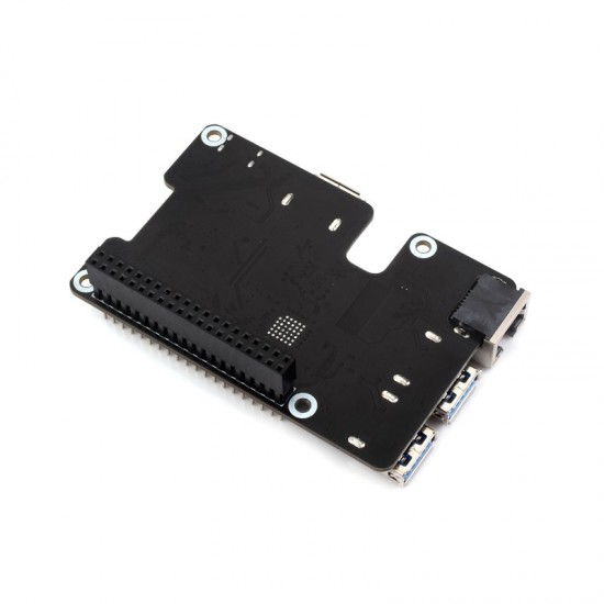 PCIe To Gigabit Ethernet & USB 3.2 Gen1 HAT For Raspberry Pi 5, 3x USB 3.2 Gen1, 1x Gigabit Ethernet, Plug And Play, Raspberry Pi 5 PCIe HAT