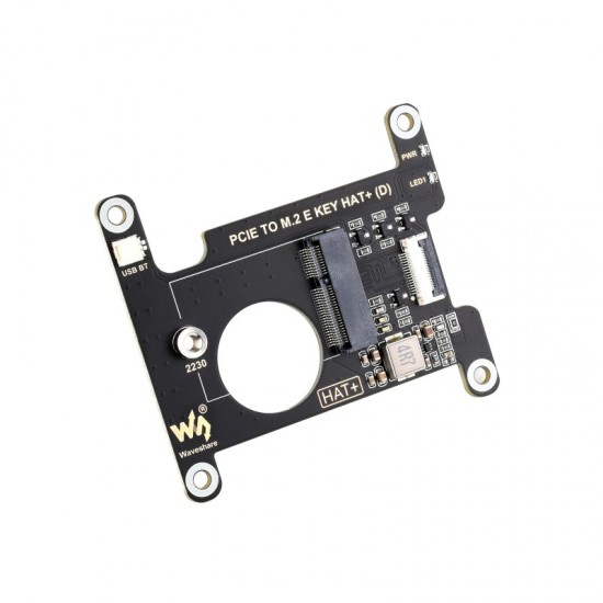 Waveshare PCIe To M.2 E KEY HAT (D) For Raspberry Pi 5, Compatible With Various NGFF (M.2 E KEY) Wireless NIC, Supports USB Bluetooth Connection