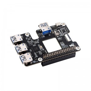 PCIe To USB 3.2 Gen1 HAT for Raspberry Pi 5, PCIe to USB HUB, 4x High Speed USB Ports, driver-free, plug and play, HAT + Standard PCIe To USB 3.2 Gen1 HAT for Raspberry Pi 5, PCIe to USB HUB, 4x High Speed USB Ports, driver-free, plug and play, HAT + Standard