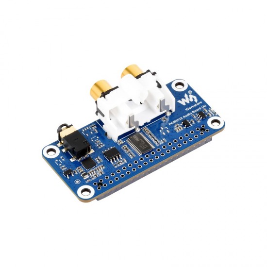 Waveshare PCM5122 HIFI I2S DAC Audio Board For Raspberry Pi, Based On Raspberry Pi 40PIN GPIO Header, Stereo Encoding / Decoding, Supports High-quality Audio Playback Waveshare PCM5122 HIFI I2S DAC Audio Board For Raspberry Pi, Based On Raspberry Pi 40PIN GPIO Header, Stereo Encoding / Decoding, Supports High-quality Audio Playback