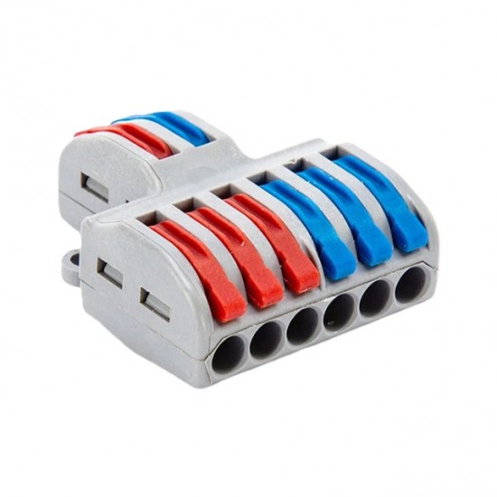 PCT-SPL-62 6:2 Pole Wire Connector Terminal Block, 0.08–2.5mm², Spring Lock Lever Cable Connector