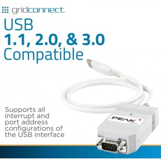 PEAK-System PCAN-USB to RS232 Serial Adapter | USB 2.0 to DB9 Male Serial Converter