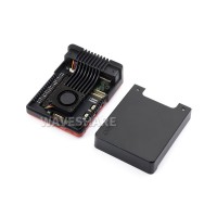 Argon NEO Aluminum Alloy Case for Raspberry Pi 5, Built-in Cooling Fan, Black / Red Color, Removable Top Cover