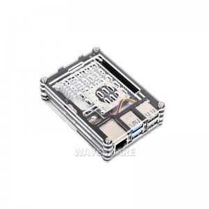 Transparent and Black Acrylic Case for Raspberry Pi 5, Supports installing Official Active Cooler Transparent and Black Acrylic Case for Raspberry Pi 5, Supports installing Official Active Cooler