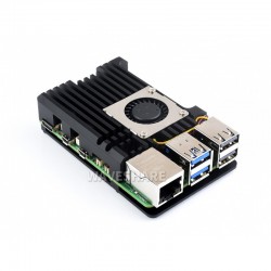 Aluminium Alloy Case (H) for Raspberry Pi 5, With Temperature-Controlled Blower Fan Aluminium Alloy Case (H) for Raspberry Pi 5, With Temperature-Controlled Blower Fan