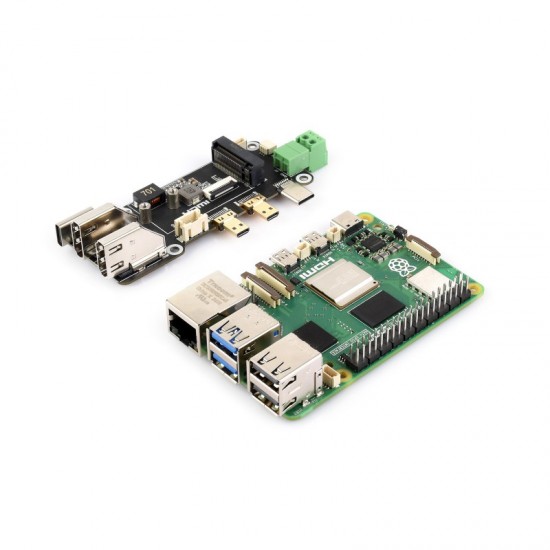 PCIe To M.2 Multifunctional Adapter, Compatible with Raspberry Pi 5, Two Power Supply Methods, Supports Dual 4K Outputs PCIe To M.2 Multifunctional Adapter, Compatible with Raspberry Pi 5, Two Power Supply Methods, Supports Dual 4K Outputs
