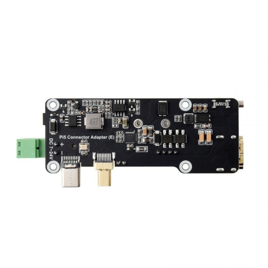 Waveshare PCIe To M.2 Multifunctional Adapter (E) For Raspberry Pi 5, 4K Output, Onboard PoE Power Supply And PCIe To M.2 Interface Circuits, Supports NVMe Solid State Drives