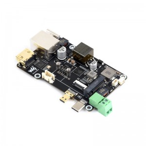 Waveshare PCIe To M.2 Multifunctional Adapter, 4K Output, Original RTL8125 2.5GbE Ethernet Controller, Supports Raspberry Pi OS, Driver-free, Supports Networking And PoE Power Supply