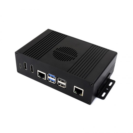 Multi-functional All-in-one Mini-Computer Kit for Raspberry Pi 5 (NOT included), Aluminum Alloy Case, Support PCIe To Gigabit Ethernet Port