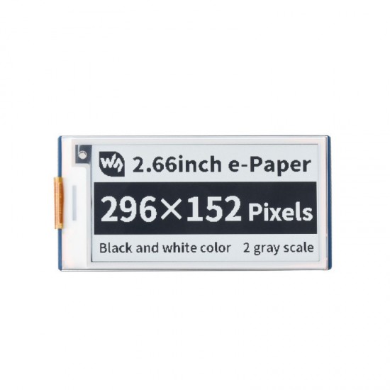 2.66inch E-Paper E-Ink Display Module for Raspberry Pi Pico, 296×152, Black / White, SPI