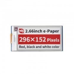 2.66inch E-Paper E-Ink Display Module (B) for Raspberry Pi Pico, 296×152, Red / Black / White, SPI Interface 2.66inch E-Paper E-Ink Display Module (B) for Raspberry Pi Pico, 296×152, Red / Black / White, SPI Interface