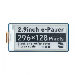 2.9inch E-Paper E-Ink Display Module For Raspberry Pi Pico, 296×128 Pixels, Black / White, SPI Interface