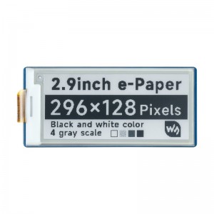 2.9inch E-Paper E-Ink Display Module For Raspberry Pi Pico, 296×128 Pixels, Black / White, SPI Interface