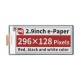 2.9inch E-Paper E-Ink Display Module (B) For Raspberry Pi Pico, 296×128 Pixels, Red / Black / White, SPI Interface