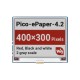 4.2inch E-Paper E-Ink Display Module (B) For Raspberry Pi Pico, 400×300 Pixels, Red / Black / White, SPI Interface