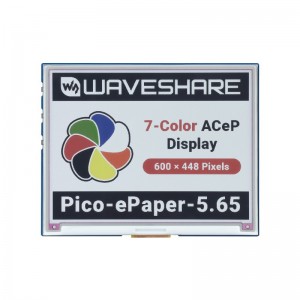 5.65inch Colorful e-Paper E-Ink Display Module for Raspberry Pi Pico, 600×448 Pixels, ACeP 7-Color 5.65inch Colorful e-Paper E-Ink Display Module for Raspberry Pi Pico, 600×448 Pixels, ACeP 7-Color