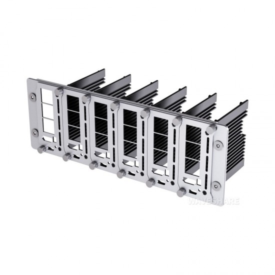 Waveshare PiRack-M6F multi-node server cluster kit for Raspberry Pi 4/5, 10inch rack width, 2U mounting space