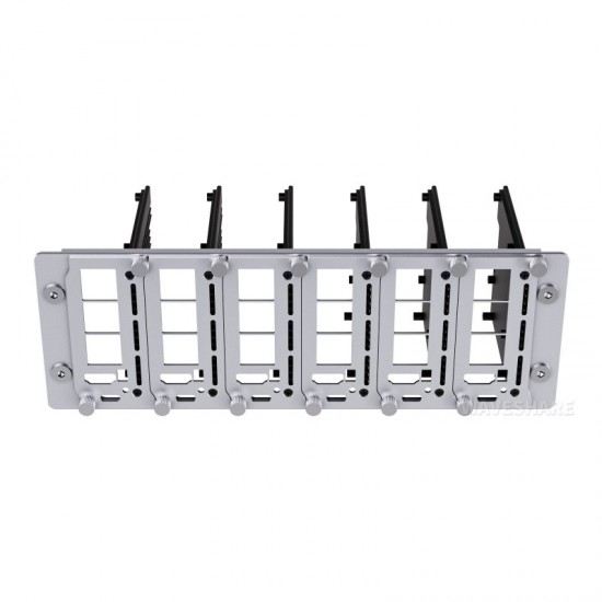 Waveshare PiRack-M6F multi-node server cluster kit for Raspberry Pi 4/5, 10inch rack width, 2U mounting space