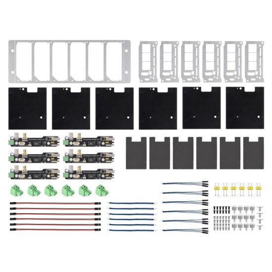 Waveshare PiRack-M6F multi-node server cluster kit for Raspberry Pi 4/5, 10inch rack width, 2U mounting space