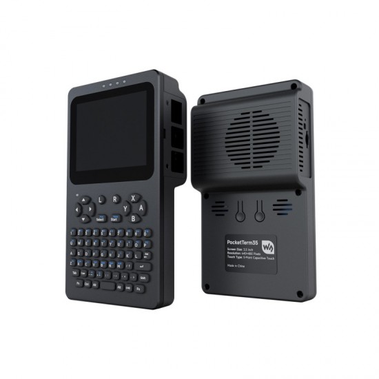 WaveShare Portable Handheld Linux Terminal With 3.5inch Touch Display, 640 × 480 Resolution, Optical Bonding, Supports Raspberry Pi 5 Portable Development And Debugging Devices [Battery & Power Supply Not Included]