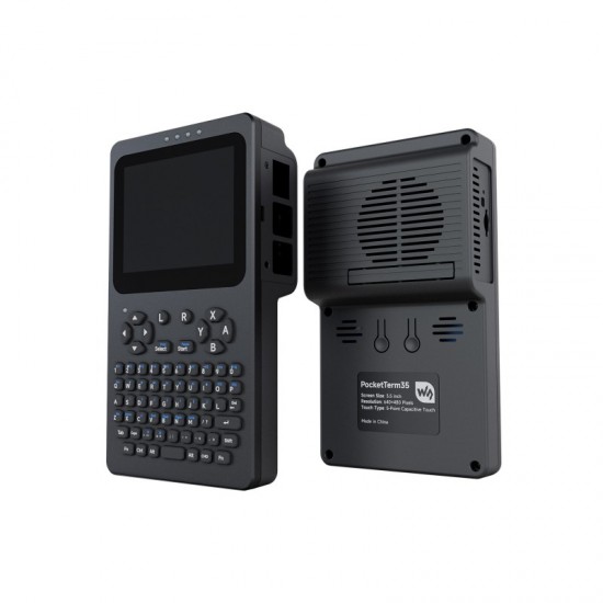 WaveShare Portable Handheld Linux Terminal With 3.5inch Touch Display, 640 × 480 Resolution, Optical Bonding, Supports Raspberry Pi 5 Portable Development And Debugging Devices With Battery [Raspberry PI Not Included]
