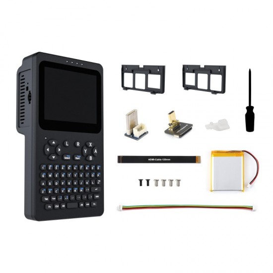 WaveShare Portable Handheld Linux Terminal With 3.5inch Touch Display, 640 × 480 Resolution, Optical Bonding, Supports Raspberry Pi 5 Portable Development And Debugging Devices With Battery [Raspberry PI Not Included]