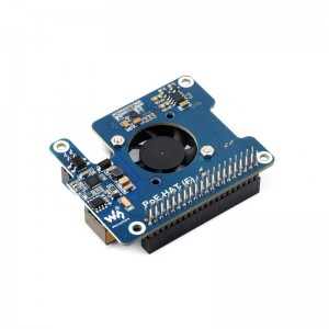 Power Over Ethernet HAT (F) For Raspberry Pi 5, High Power, Onboard Cooling Fan, With Metal Heatsink, Supports 802.3af/at network standard Power Over Ethernet HAT (F) For Raspberry Pi 5, High Power, Onboard Cooling Fan, With Metal Heatsink, Supports 802.3af/at network standard