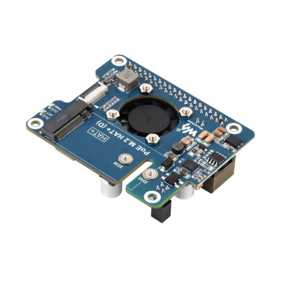 PCIe To M.2 Adapter With PoE Function For Raspberry Pi 5, Supports NVMe Protocol M.2 Solid State Drive, High-speed Reading/Writing, Raspberry Pi 5, Unsoldered Header