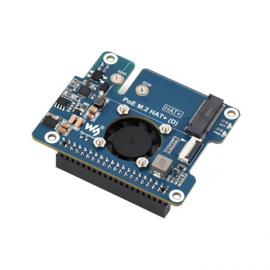 PCIe To M.2 Adapter With PoE Function For Raspberry Pi 5, Supports NVMe Protocol M.2 Solid State Drive, High-speed Reading/Writing, Raspberry Pi 5, Unsoldered Header