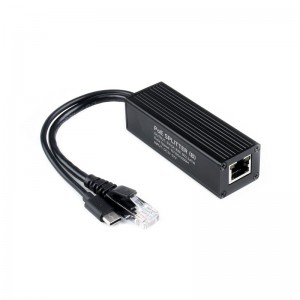 Industrial Gigabit PoE Splitter, 5V 5A Type-C Power Output Port, Onboard MPS Control Chip, Safer And More Stable (Type-C Output)