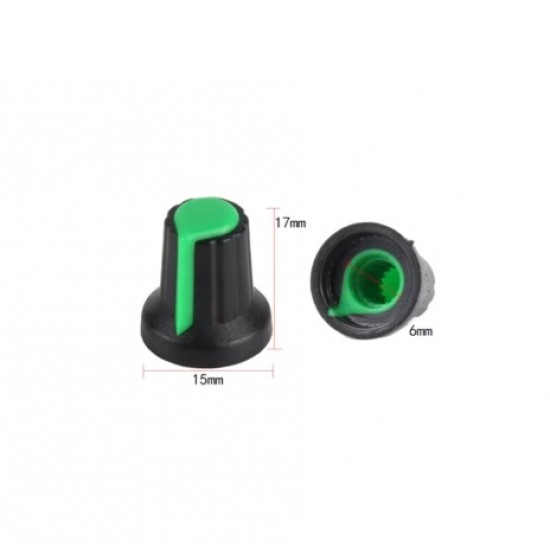 Potentiometer Knob Rotary Switch Cap – Black & Green Potentiometer Knob Rotary Switch Cap – Black & Green