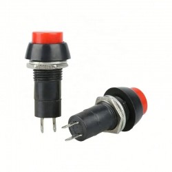 12MM 2PIN Self-Locking Round Plastic Push Button Switch - Red 12MM 2PIN Self-Locking Round Plastic Push Button Switch - Red