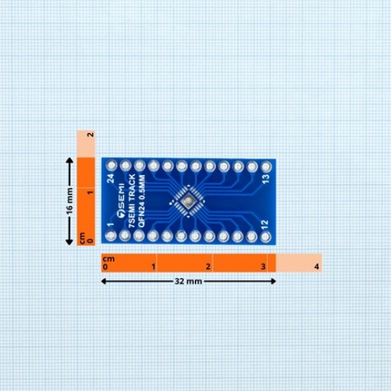 7Semi QFN24 0.5mm QFN24 0.65mm Breakout Adapter PCB (MPN: TR-10121) 7Semi QFN24 0.5mm QFN24 0.65mm Breakout Adapter PCB (MPN: TR-10121)