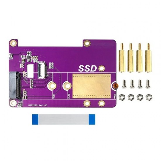Elecrow Raspberry Pi 5 PCIE to M.2 NVME SSD solid state drive expansion board supports Gen3/M.2 2280 SSD (MPN:RPI08239D) Elecrow Raspberry Pi 5 PCIE to M.2 NVME SSD solid state drive expansion board supports Gen3/M.2 2280 SSD (MPN:RPI08239D)