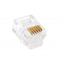 RJ12 6P6C 6 Pin Transparent Telephone Jack Flat Cable Modular Plug Connector