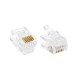 RJ12 6P6C 6 Pin Transparent Telephone Jack Flat Cable Modular Plug Connector RJ12 6P6C 6 Pin Transparent Telephone Jack Flat Cable Modular Plug Connector