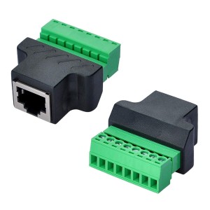 RJ45 Female to 8 Pin Screw Terminal Adaptor