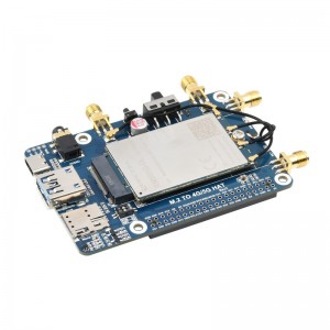 RM500U-CNV 5G HAT for Raspberry Pi, quad antennas LTE-A, multi band, 5G/4G/3G Compatible - Without Case