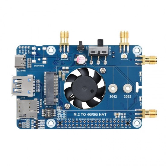 Waveshare SIM8262E-M2 5G HAT For Raspberry Pi, Quad Antennas 5G NSA, Multi-Band, 5G/4G/3G Compatible With Metal Enclosure Waveshare SIM8262E-M2 5G HAT For Raspberry Pi, Quad Antennas 5G NSA, Multi-Band, 5G/4G/3G Compatible With Metal Enclosure