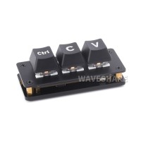 Ctrl C/V Shortcut Keyboard For Programmers, 3-Key Development Board, Acrylic Cover Plates, Adopts RP2040 Microcontroller Chip