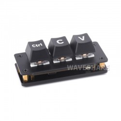 Ctrl C/V Shortcut Keyboard For Programmers, 3-Key Development Board, Acrylic Cover Plates, Adopts RP2040 Microcontroller Chip