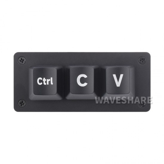 Ctrl C/V Shortcut Keyboard For Programmers, 3-Key Development Board, Acrylic Cover Plates, Adopts RP2040 Microcontroller Chip