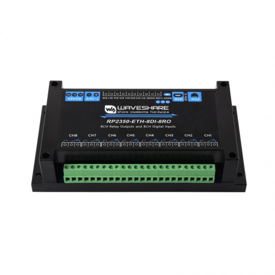 Industrial 8-Channel RP2350 Relay Module, Based On RP2350 Dual-core & Dual-architecture Microcontroller, Supports Digital Input, RS485, And Ethernet Port Interfaces, With Multiple Isolation Protection Circuits - Common Network Port Version Industrial 8-Channel RP2350 Relay Module, Based On RP2350 Dual-core & Dual-architecture Microcontroller, Supports Digital Input, RS485, And Ethernet Port Interfaces, With Multiple Isolation Protection Circuits - Common Network Port Version