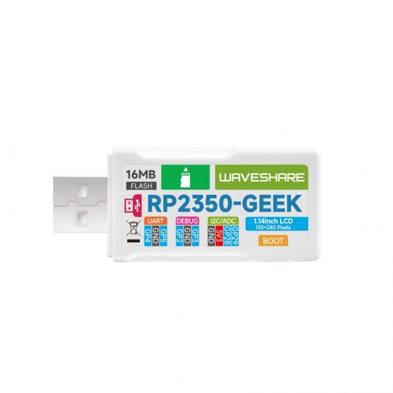 Carte De Développement RP2350 Avec écran Tactile 1,69 Pouces - Double Coeur Arm Et RISC-V, 16MB Flash, Capteur Gyroscope