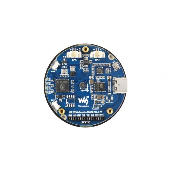 RP2350 1.75inch AMOLED Display Development Board, 466×466 Resolution, 65K Color, Dual-core & Dual-architecture, Onboard Accelerometer/Gyroscope IMU Sensor RP2350 1.75inch AMOLED Display Development Board, 466×466 Resolution, 65K Color, Dual-core & Dual-architecture, Onboard Accelerometer/Gyroscope IMU Sensor
