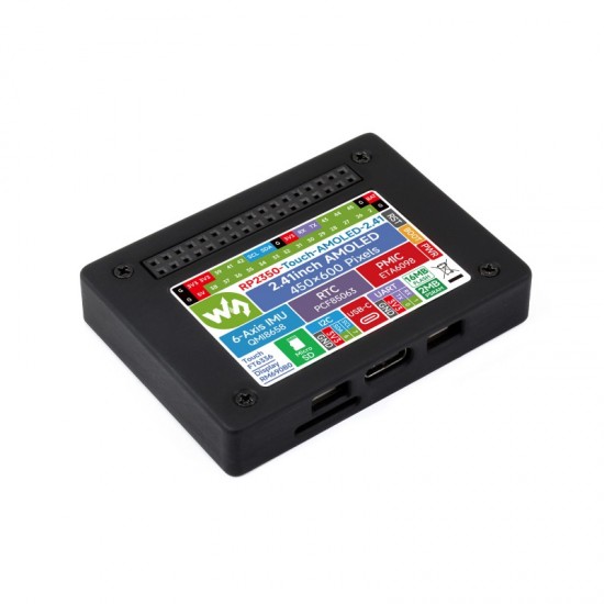 RP2350 2.41inch AMOLED Touch Display Development Board, 450 × 600 Pixels, QSPI Interface, Dual-core & Dual-architecture Design, Accelerometer And Gyroscope Sensor with Enclosure